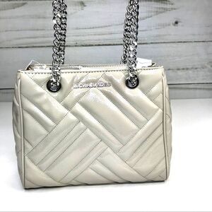 Michael Kors Peyton Medium Tote Pearl Grey NWT